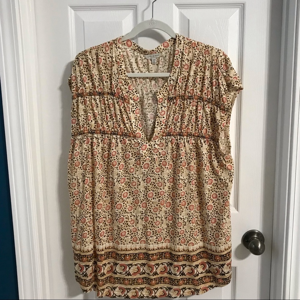 EUC 🍀LUCKY BRAND cap sleeve breezy top